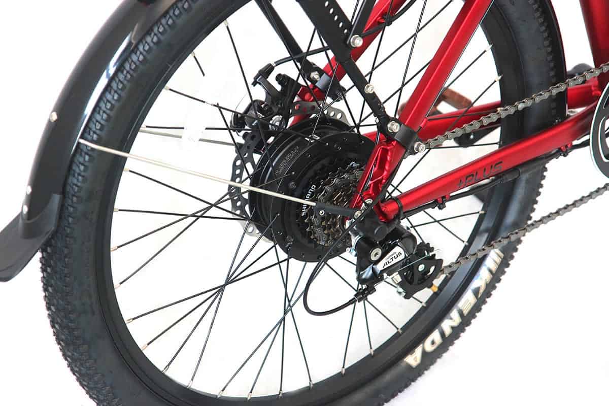 E-Rider Summit Plus Electric Bike 460wh Battery 26" Wheels Red - Image 4